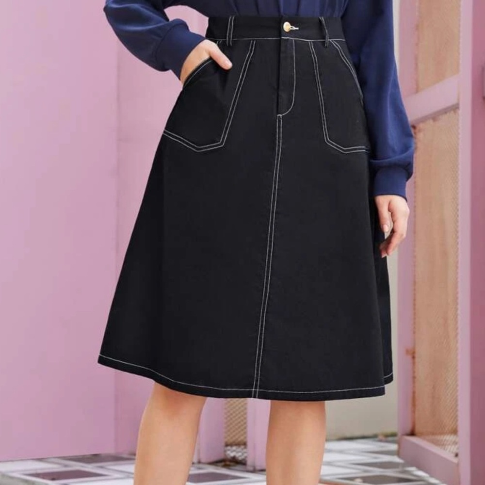Black A-line skirt